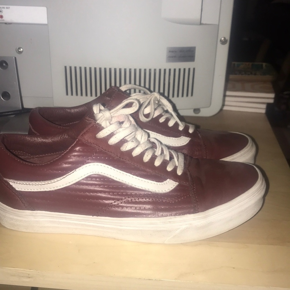 Gently worn leather vans!